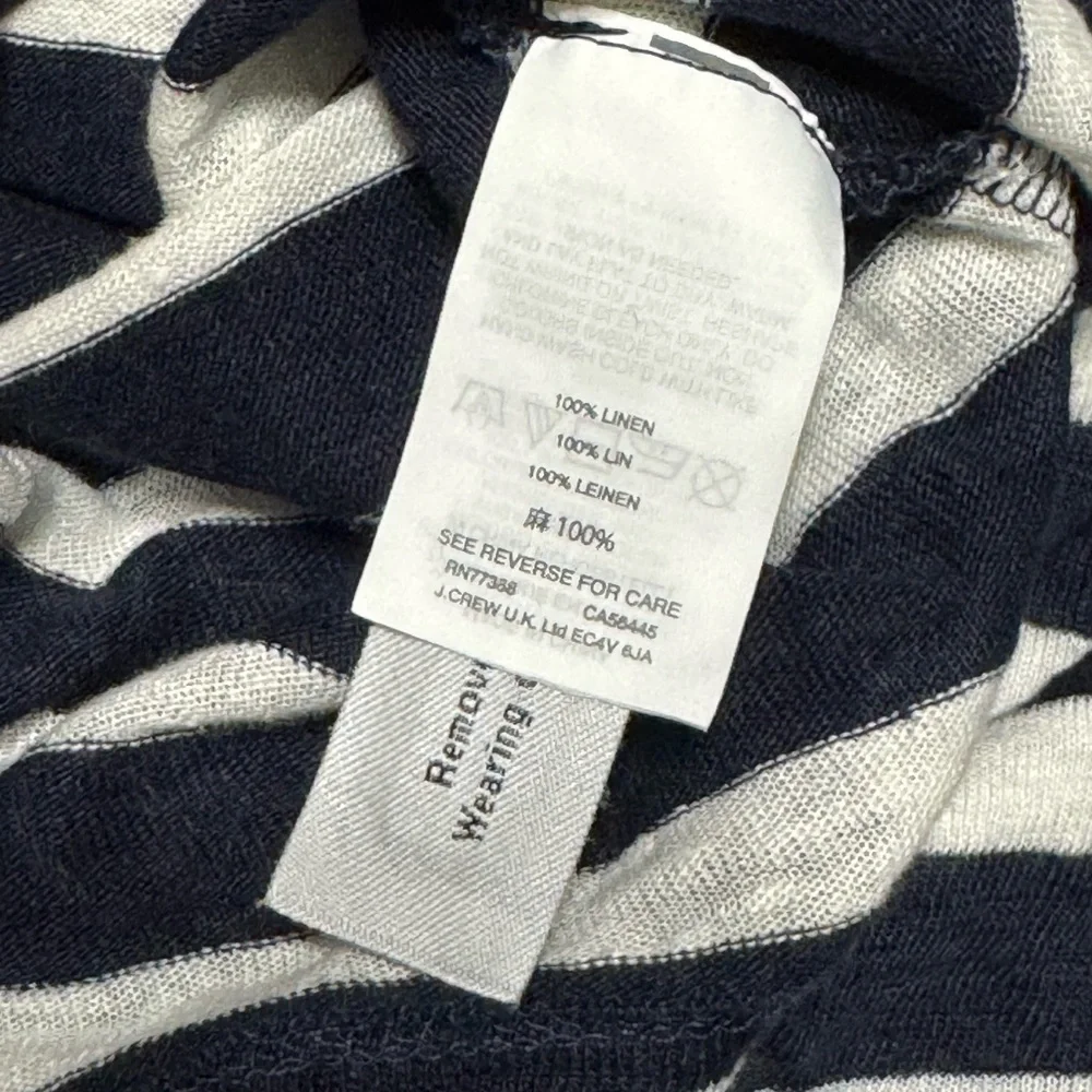 J Crew Linen Striped Navy and White Women's Top Size M